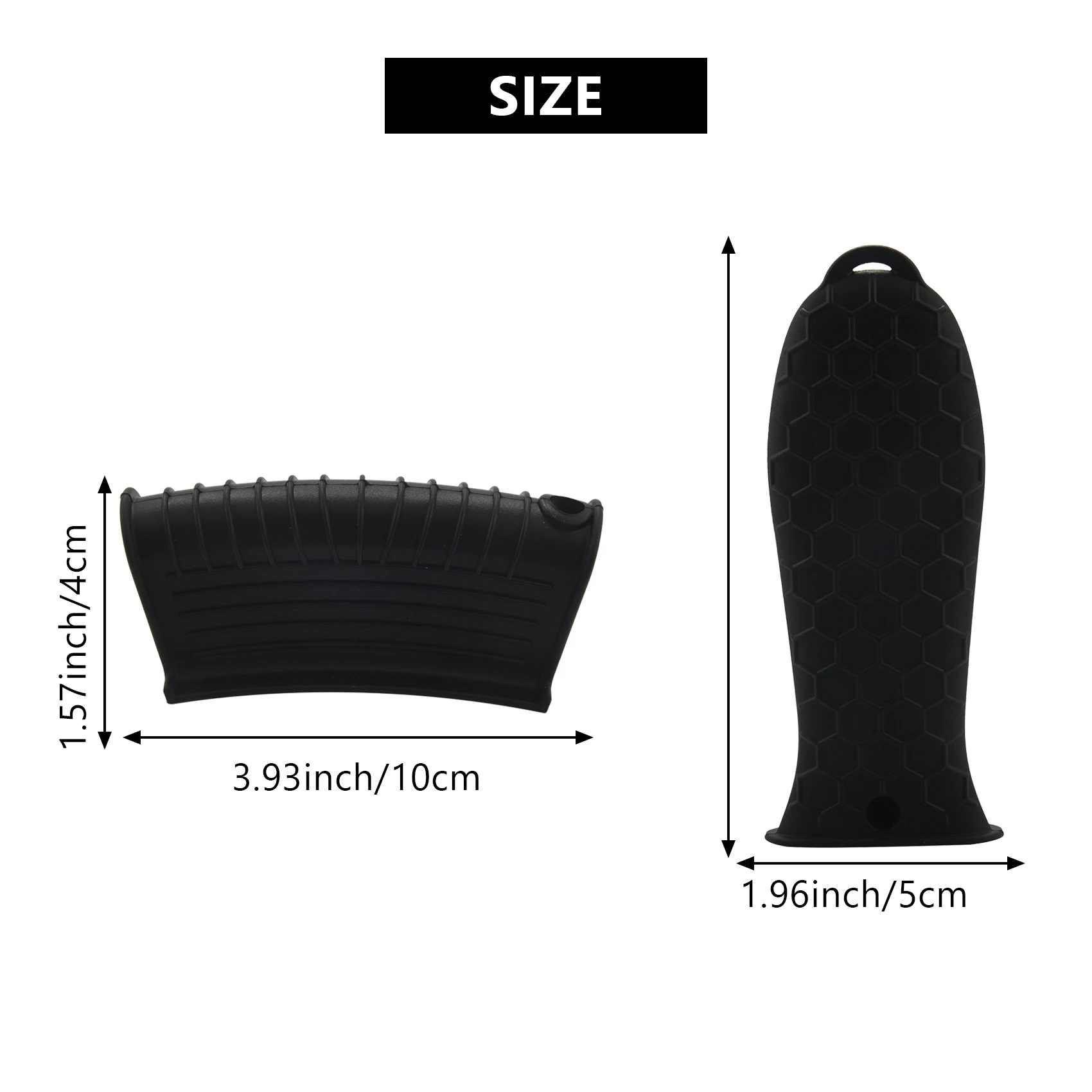 4 Pack Silicone Hot Handle Holders Cover Cast Iron Skillet Handle Cover Pot Handle Holder Sleeve Heat Resistant -Black HY