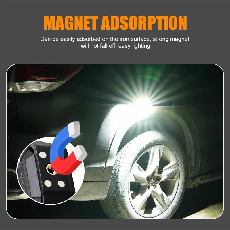 Mini COB LED Work Light Rechargeable Keychain Flashlight Emergency Lights with Magnet Portable Flood Light Lantern Work Lamp