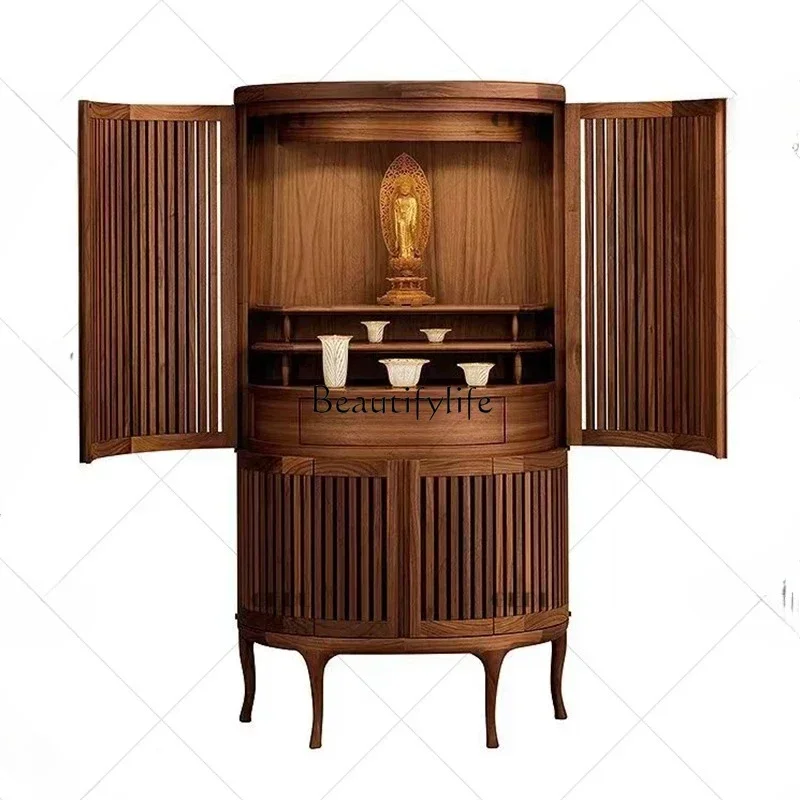 

Italian light luxury solid wood shrine offering table, shrine stand cabinet, incense case, Guanyin Buddha statue offering table