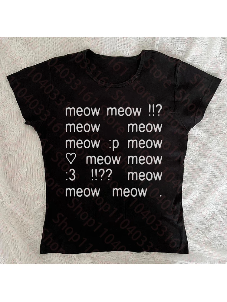 Letter Graphic Print Grunge Vintage Short Sleeve T-Shirt Y2k Style Slim Crop Top Streetwear Hip Hop Halter tops 90s Women's Tops image 5