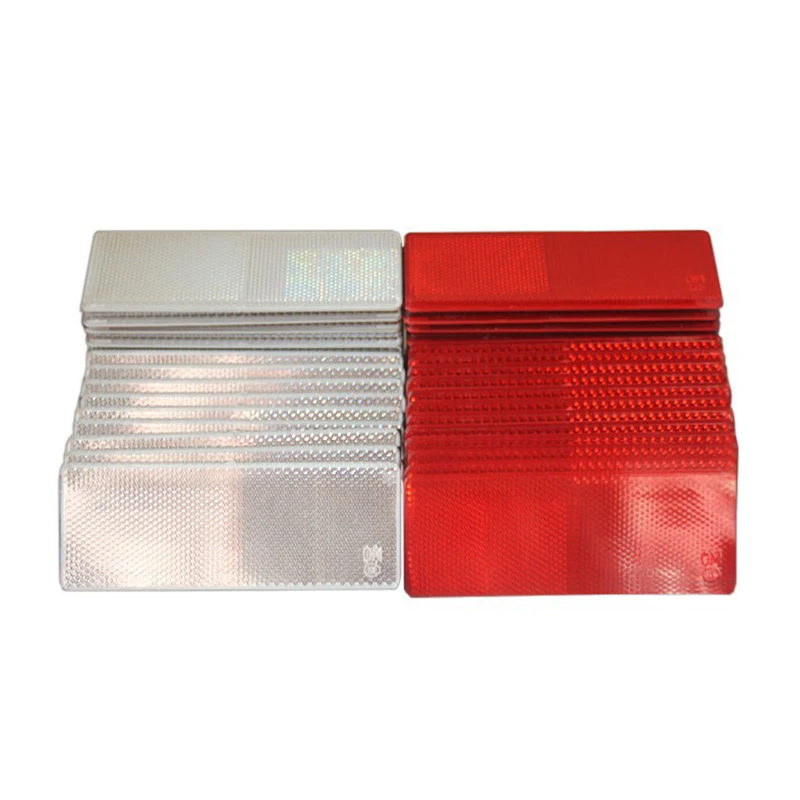 1/2/4Pcs Truck Motorcycle Adhesive Rectangle Plastic Reflector Reflective Warning Plate Stickers Safety Sign Car Accessories