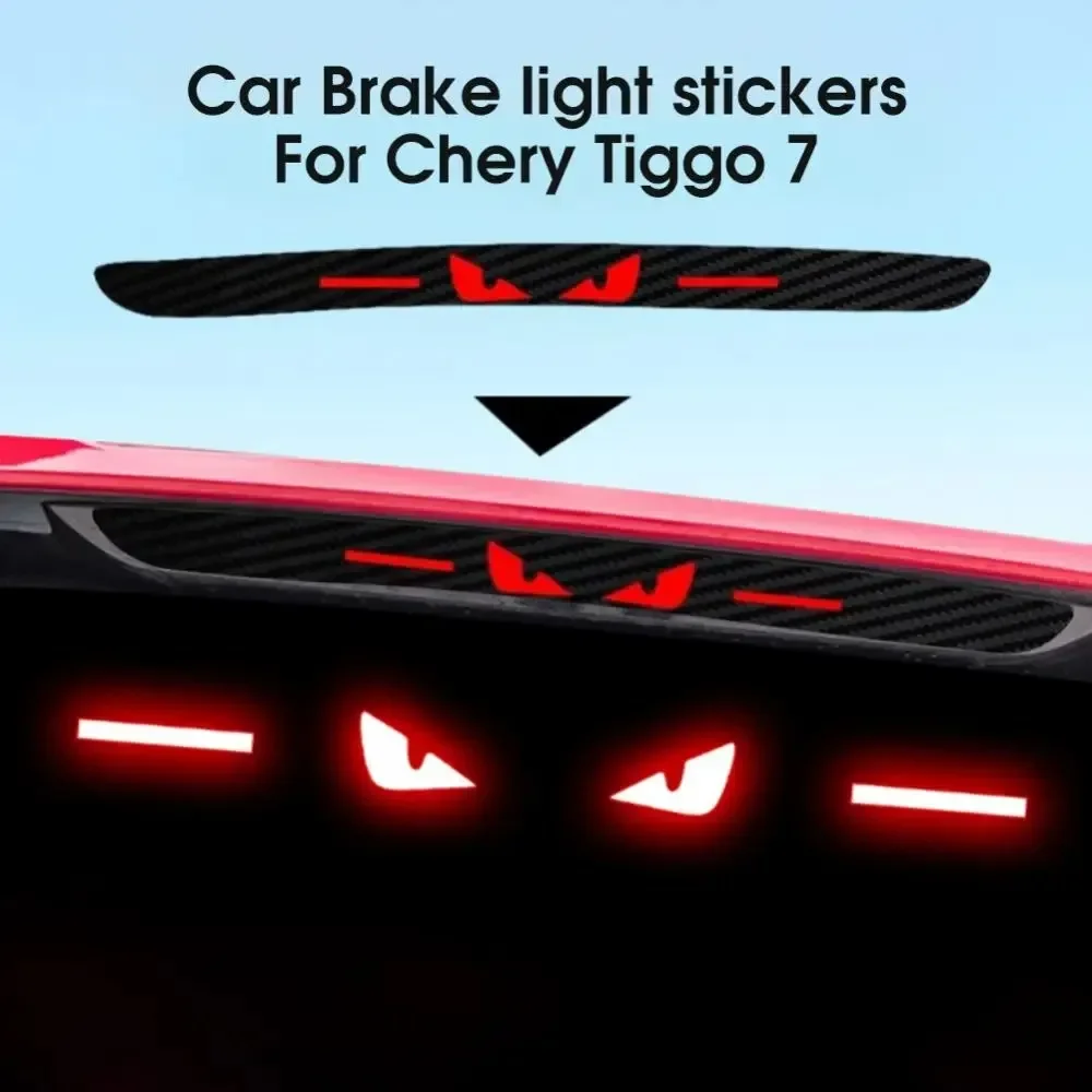 Pegatina de luz trasera de freno de coche con personalidad, Ojo de demonio, tablero de luz de advertencia de coche, decoración de estilo para Chery