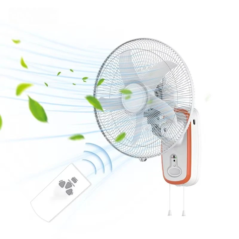 

16-Inch Rechargeable Oscillating Exhaust Air Fan Wall Mounted Outdoor RV Garage Use USB Electric Solar Digital Two Plastic