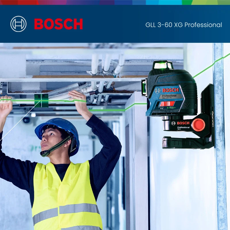 Bosch Green Light Laser Level 12-line Wall-mounted Meter GLL3-60XG High-precision Laser Wall-leveling Water Mark