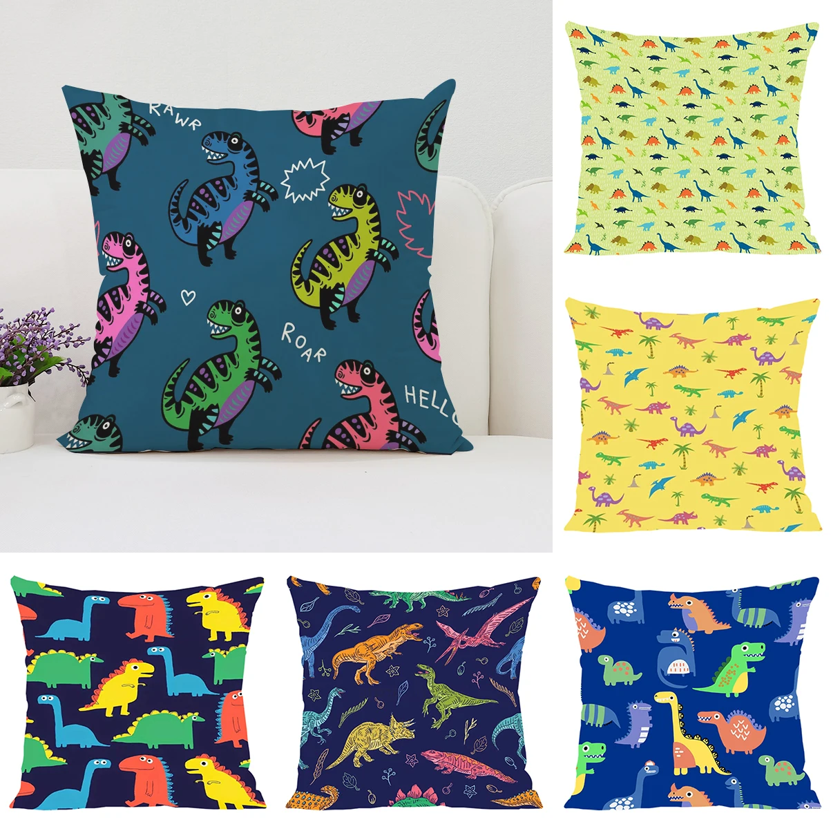 

40x40 динозавр Райский чехол для подушки искусственный чехол для детской комнаты декоративная наволочка изысканный подарок для детей