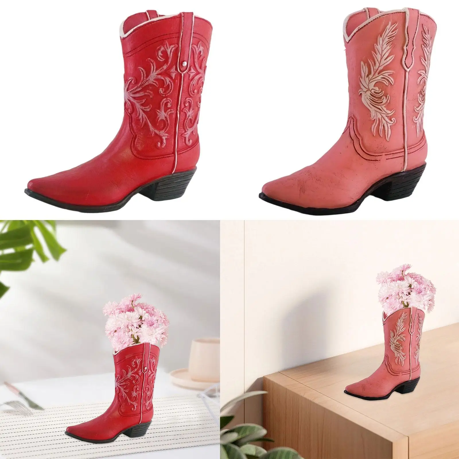 

Ваза из смолы, ковбойская ваза для ботинок, уникальная современная коллекционная ваза для цветов, идеальный подарок