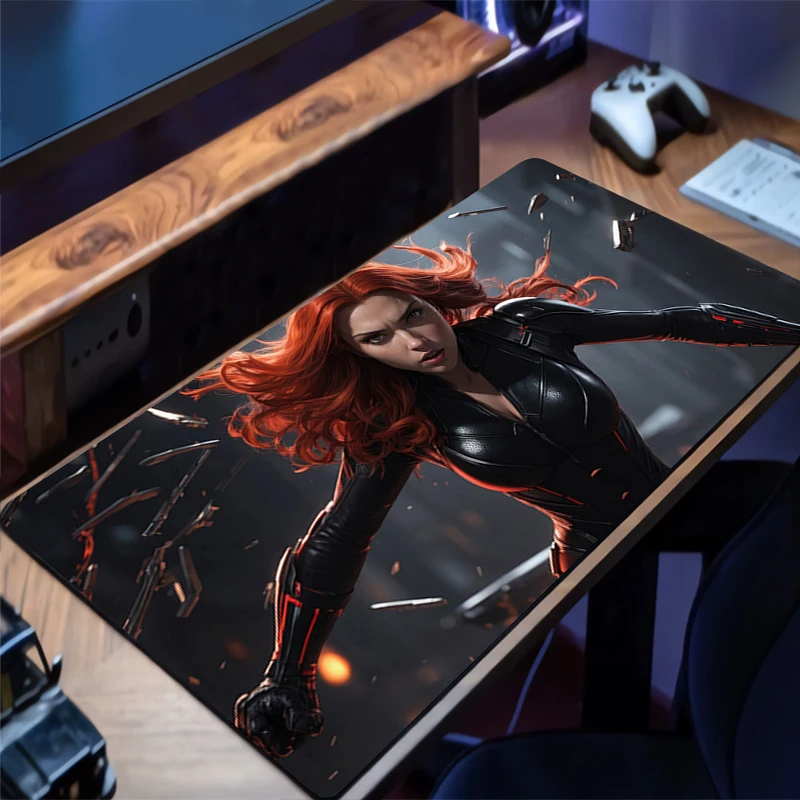 M-marvel Black W-widow Mouse Pad Gaming New Mousepad MousePads Table Keyboard Pad Non-Slip Soft Computer Fashion Desk Mat