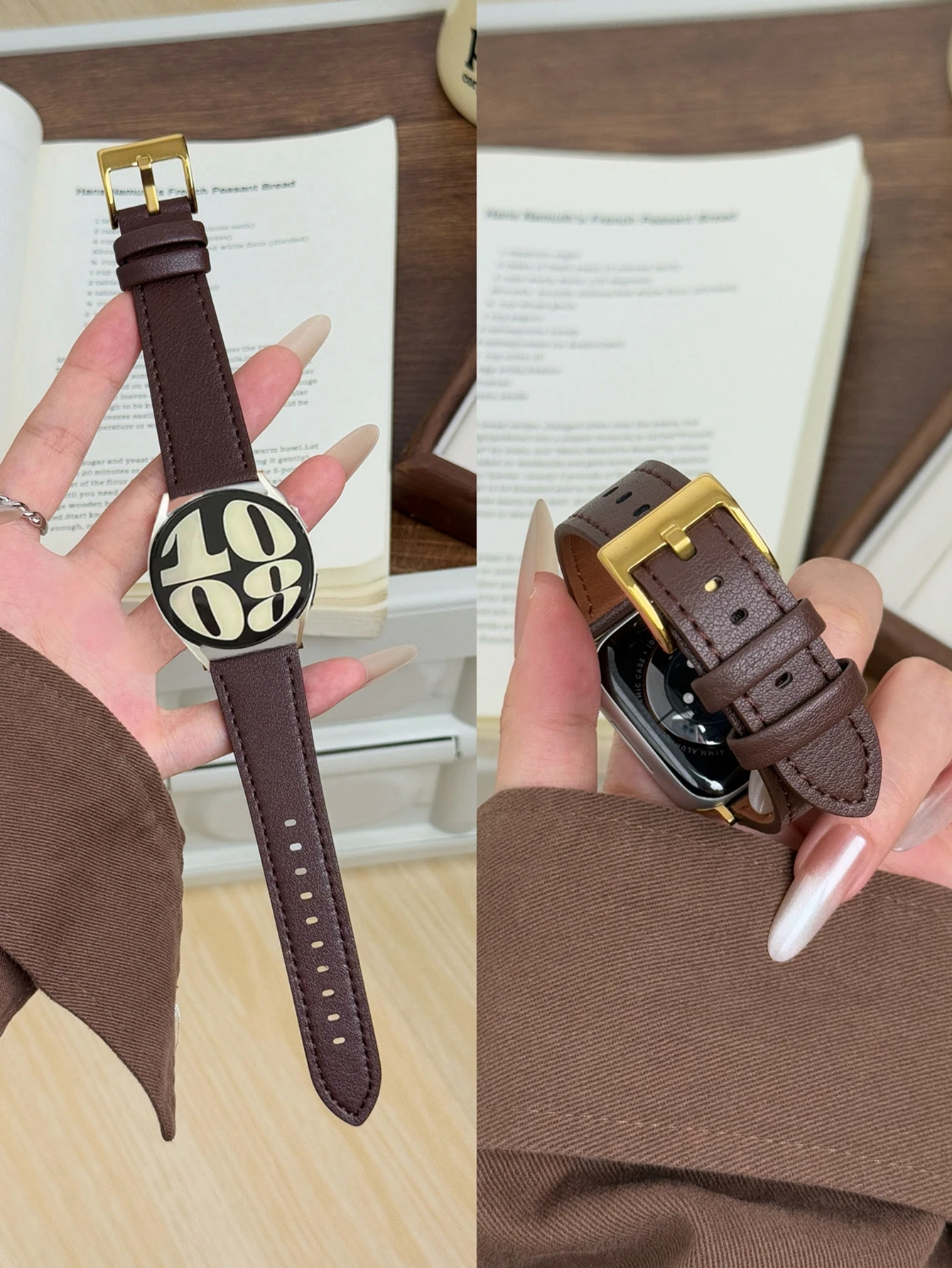 ممتاز 20 مللي متر 22 مللي متر Etoupe حزام لساعة سامسونج جالاكسي 7 FE 5 برو 4 6 الفرقة الكلاسيكية 44 مللي متر 40 مللي متر سوار كوريا حلقة جلدية