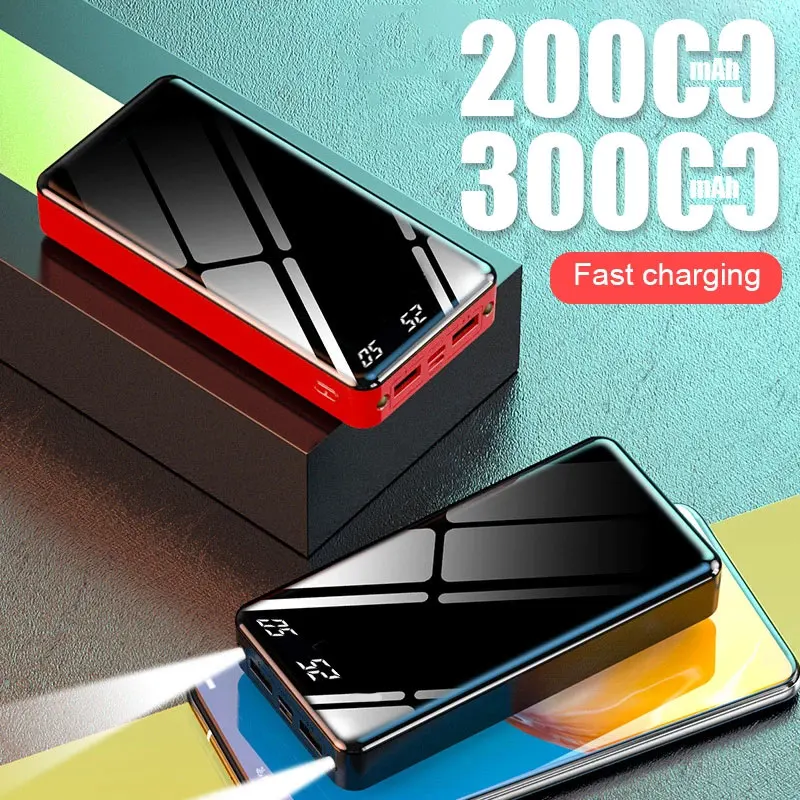 

Внешний аккумулятор со светодиодной подсветкой, 80000 мАч, 2 USB-порта