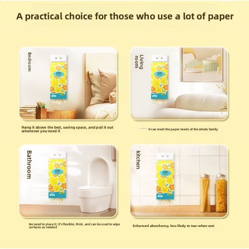 2-3 Lift Hanging Bottom Drawn Paper Natural Color Non Bleached Soft Face Towel Paper Household Toilet Paper 4-layer 270 Drawn