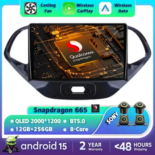Android 15 Autoradio Für Ford Figo 2015 2016 2017 2018 GPS NAVI 2DIN Head Unit 4G LTE 5G WIFI Qualcomm Multimedia Video Player