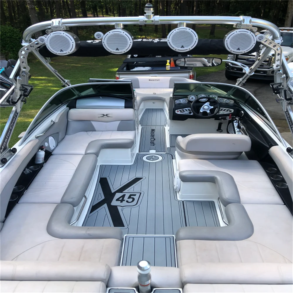 2005 tubarão branco 285 plataforma de natação cockpit barco eva falso piso almofada esteira seadek marinemat estilo gatorstep auto adesivo