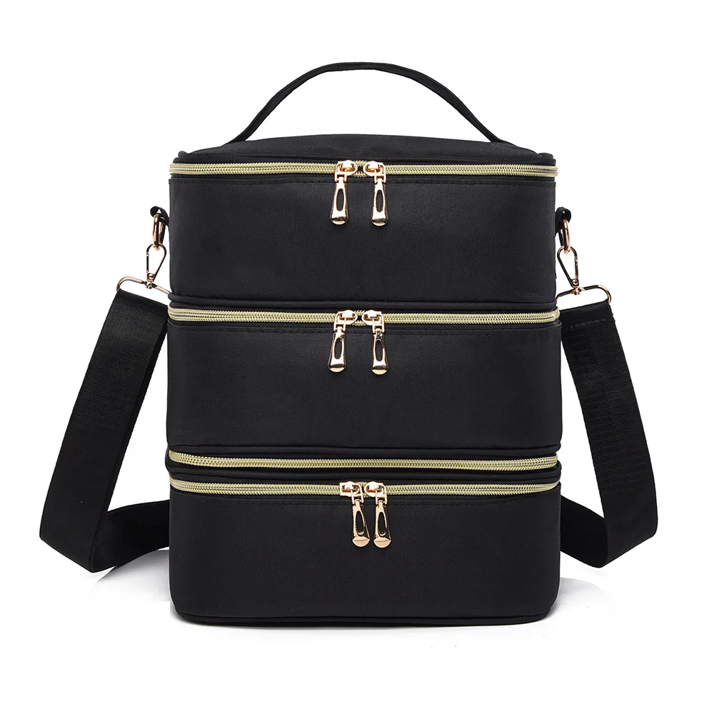 Wear-resistant Oxford fabric detachable single-shoulder bag, nail art hand-carry, storage compartments, standing handbag