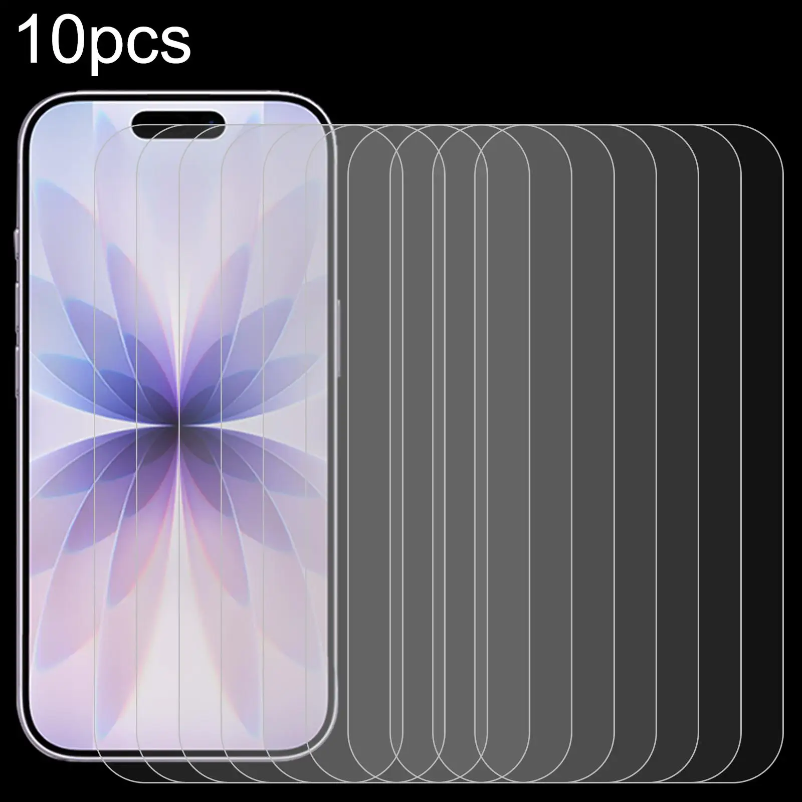 10pcs HD High Hardness Anti-scartch High Aluminum Tempered Glass Film for iPhone18 Pro / 17 Pro / 17 / 16 / 16 Pro / 16 Pro Max