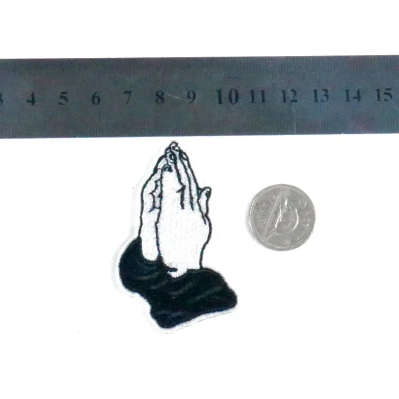 Despise Middle Finger Embroidery Stickers European and Punk Style Gesture Clothing Accessories Adhesive Backing Patches Ironing