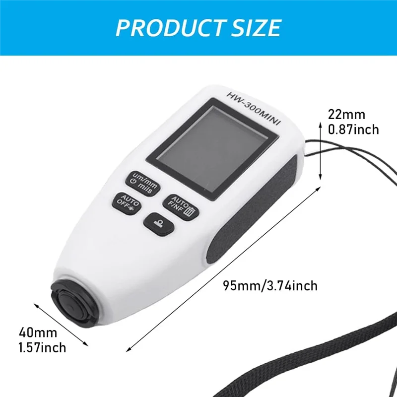 

AS94-1 PCS White Paint Thickness Gauge Digital Meter Thickness Gauge Tester For Automotive Coating
