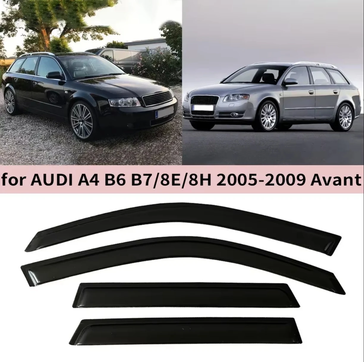

Wind Deflectors Rain Guards Door Visor Window Visor for AUDI A4 B6 B7 8E 8H Avant 2002 2003 2004 2005 2006 2007 2008 2009