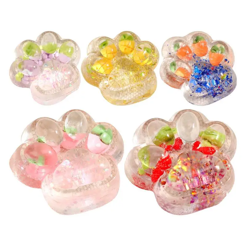 Offre spéciale 5 couleurs griffe de chat Fidget jouet doux mignon patte de chat rebond lent pincement décompression jouets pour enfants cadeaux d'anniversaire