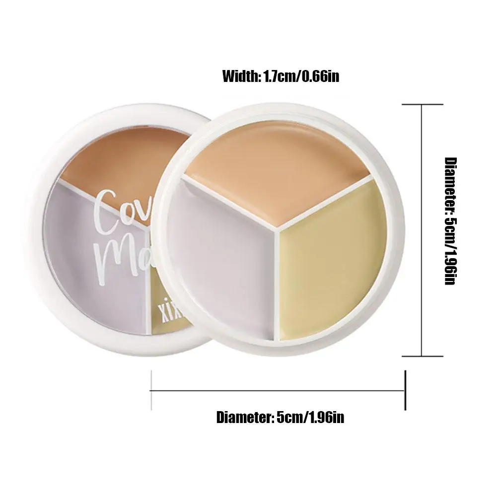 3 couleurs imperméable correcteur couvre marques d'acné foncé longue durée crème cercles crème Palette cosmétiques correcteur fond de teint