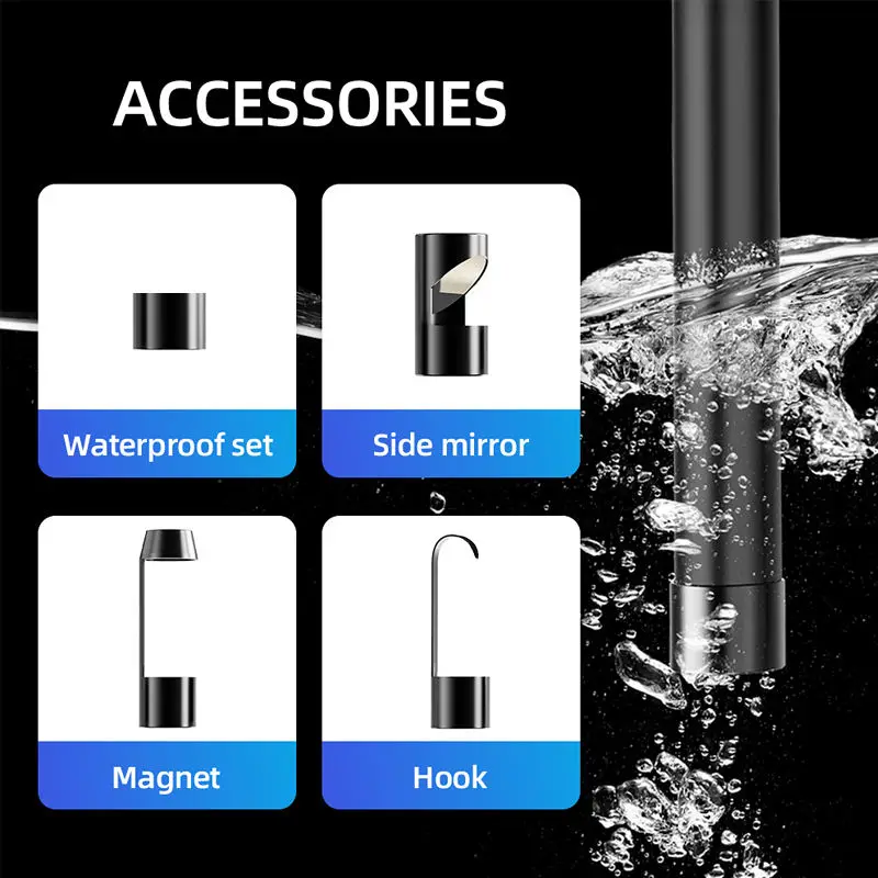Hook Magnet Side View Mirror Sets,Borescope Set Accessories with Screw Threads, for 3.9mm/8mm/5.5mm Endoscope Camera