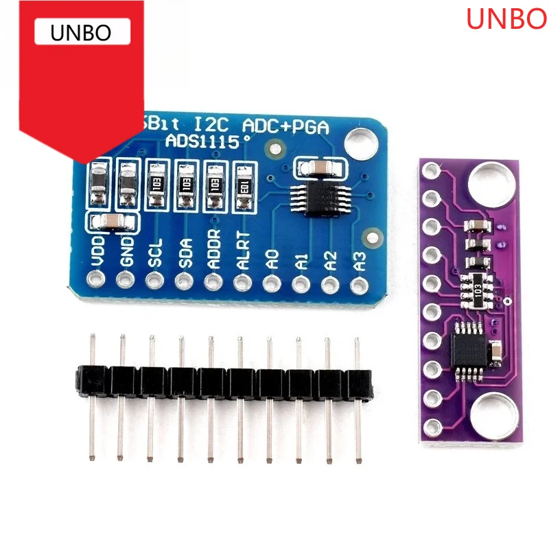 16 Bit I2C ADS1115 ADS1015 Module ADC 4 channel with Pro Gain Amplifier 2.0V to 5.5V