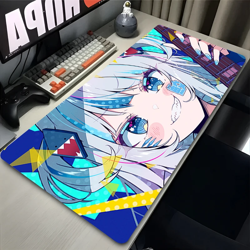 Hololive Gawr Gura Mouse pad Large rubber keyboard mouse carpet anti-slip gamer mouse pad laptop coaster PC carpet gift Mousepad