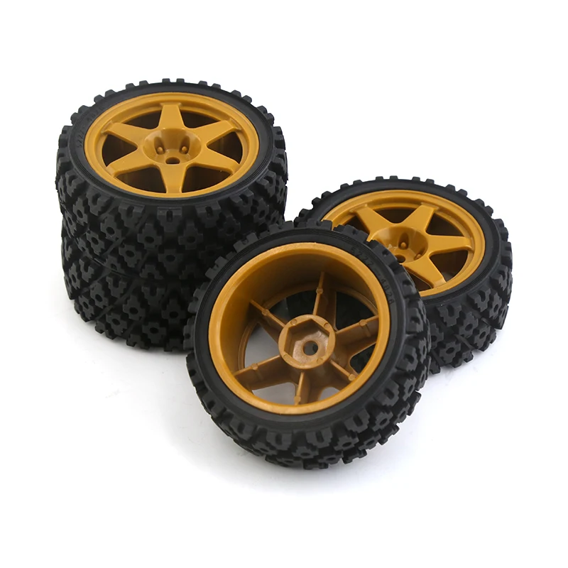 4pcs 70mm Rubber Tire Wheel Tyre for Tamiya XV01 XV02 TA06 TT01 TT02 PTG-2 144001 A959 HPI RS4 1/10 RC Rally Racing Car Upgrade