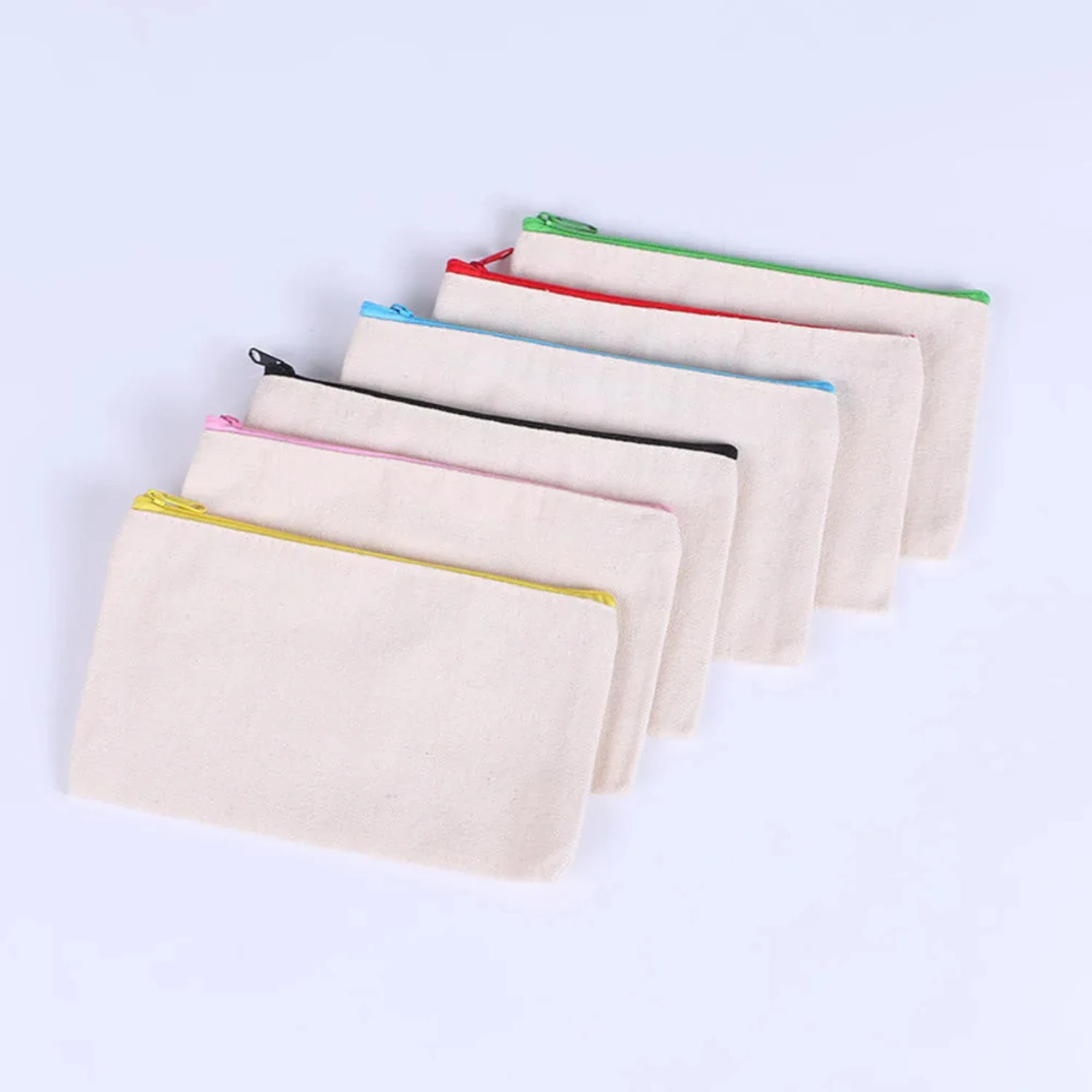 1Pcs Multipurpose Cotton Canvas  Fashion Women Makeup Zipper  Pencil Case DIY Design Travel   Bags