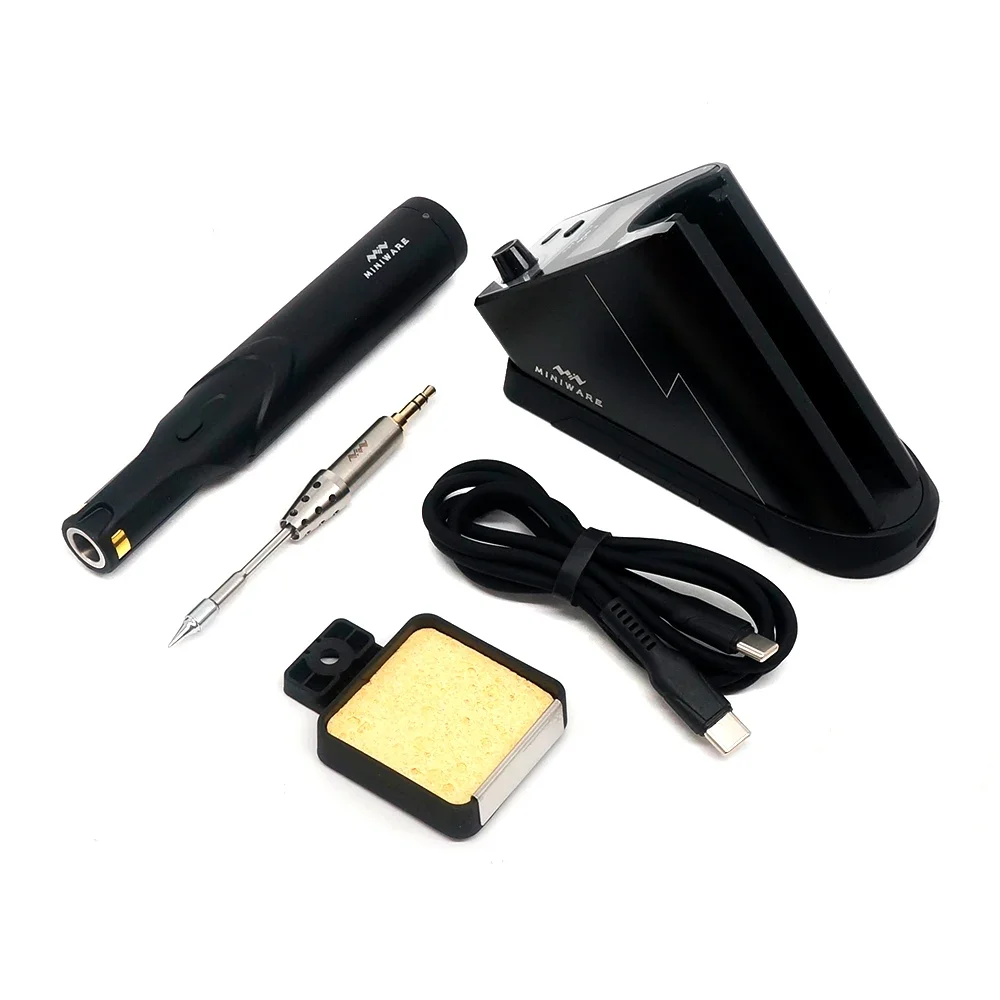 MINIWARE Cordless Soldering Station TS1C 45W Mini Digital Electric Soldering Iron Super Capacitor Powered Rework SMD Bluetooth