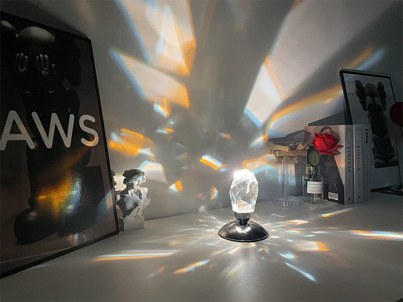 Light Shadow K9 Crystal Stone Lamp 16 color RGB Control Diamond Table Light Fashion Design Home Decoration Bedroom Living Room