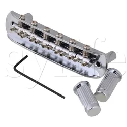 Guitar Bridge Tune Tailpiece Tune-O-Matic Set Chrome Plated for 6 Strings Guitar