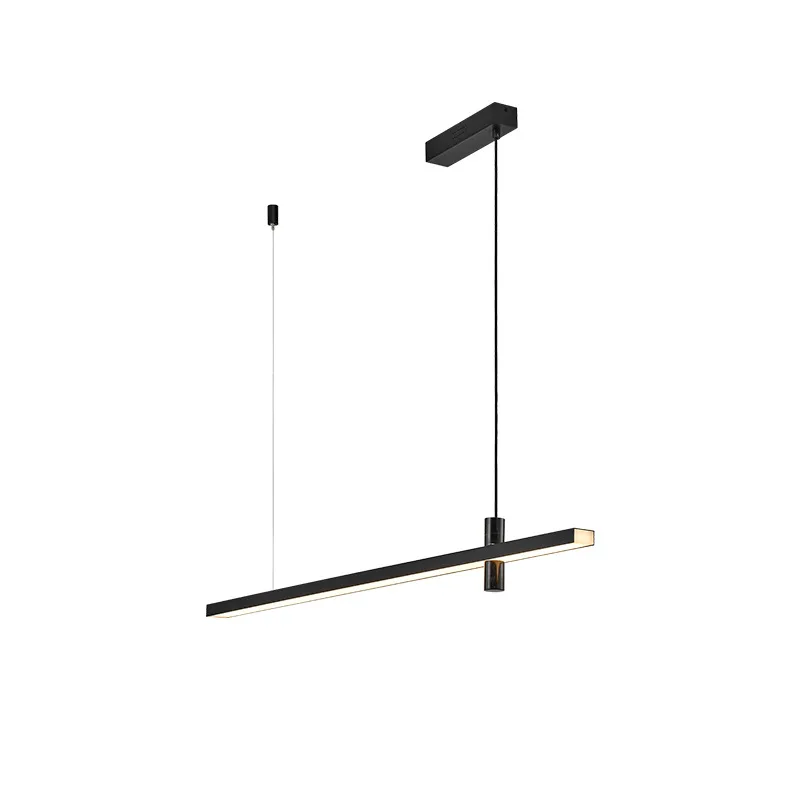 

New long restaurant chandelier marble all-copper geometric design sense bar counter office dimming modern Italian minimalism