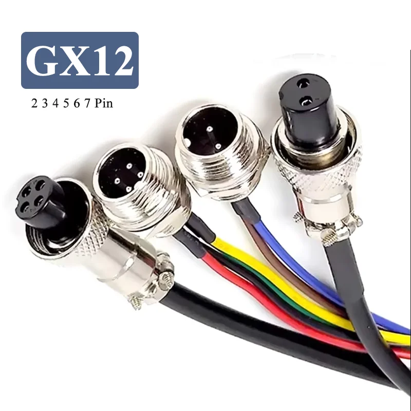 GX12 2 3 4 5 6 7 Pin Aviation Plug 5A M12 Male Female Connector Cable Extension Line Industrial Grade Welding Connection Cord