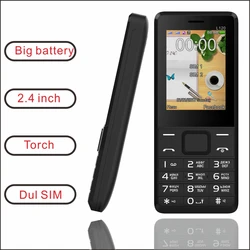 EAOR-Téléphone portable 2G, écran de 2.4 pouces, carte de visite pour touristes, grande batterie de 3000mAh, clavier à bouton-poussoir, lumière forte, torche