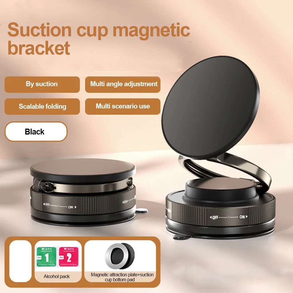 

Double-Sided Suction Cup Bracket for Car Mount Phone Holder 360° Rotation Magnetic Vacuum Adsorption Foldable Phone Stand Holder
