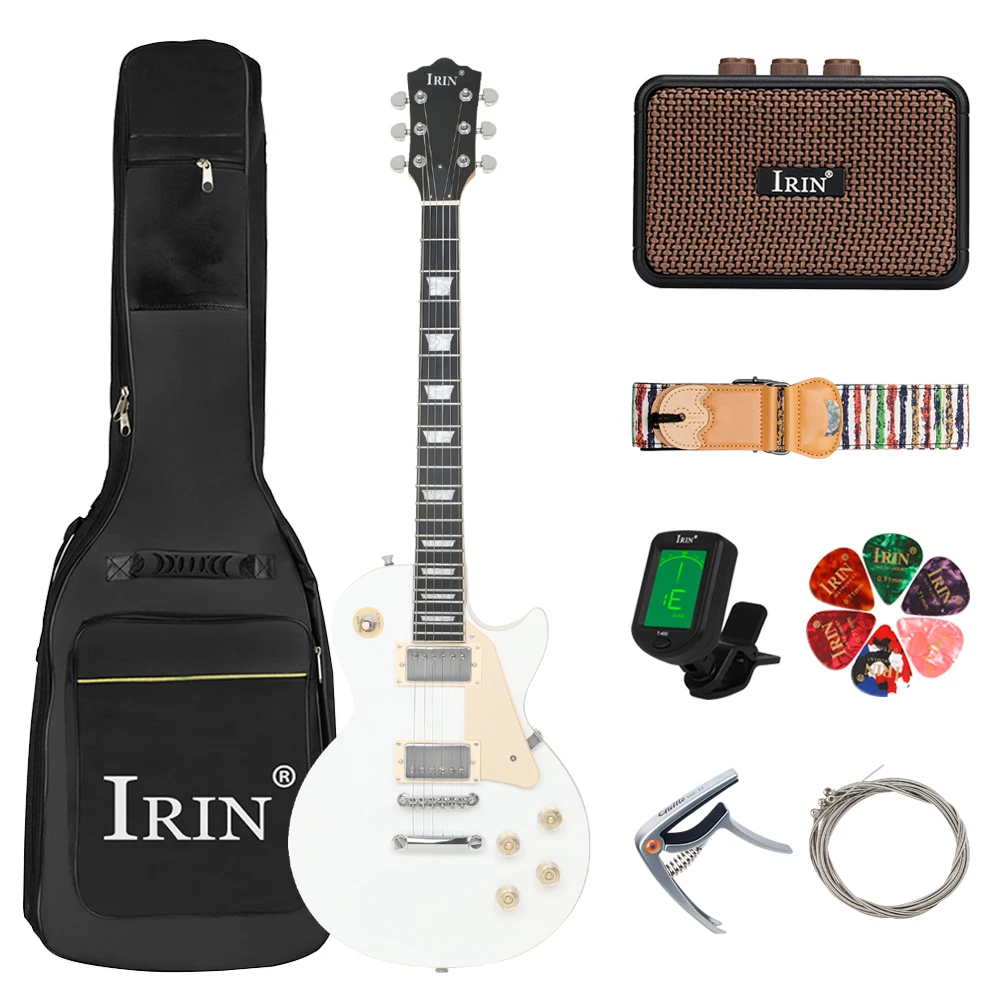 

IRIN 6 String LP Electric Guitar 22 Frets Maple Body Guitarra with Bag Amp Tuner Capo Strap Picks Guitar Parts & Accessories