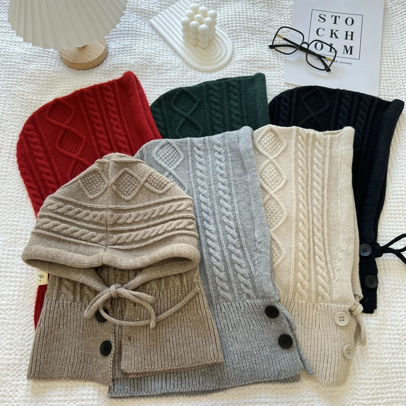 Retro Hat Winter Solid Color Knitted Woolen Hat Women's Knitted Knitted Women's Warmth Hat For Women