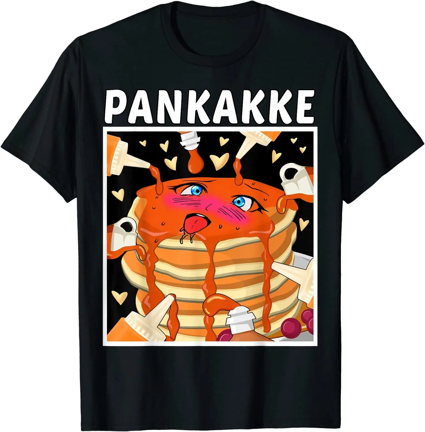 

Pankakke - Pancake Breakfast Naughty Anime Waifu Girl Kawaii T-Shirt Size S-5XL