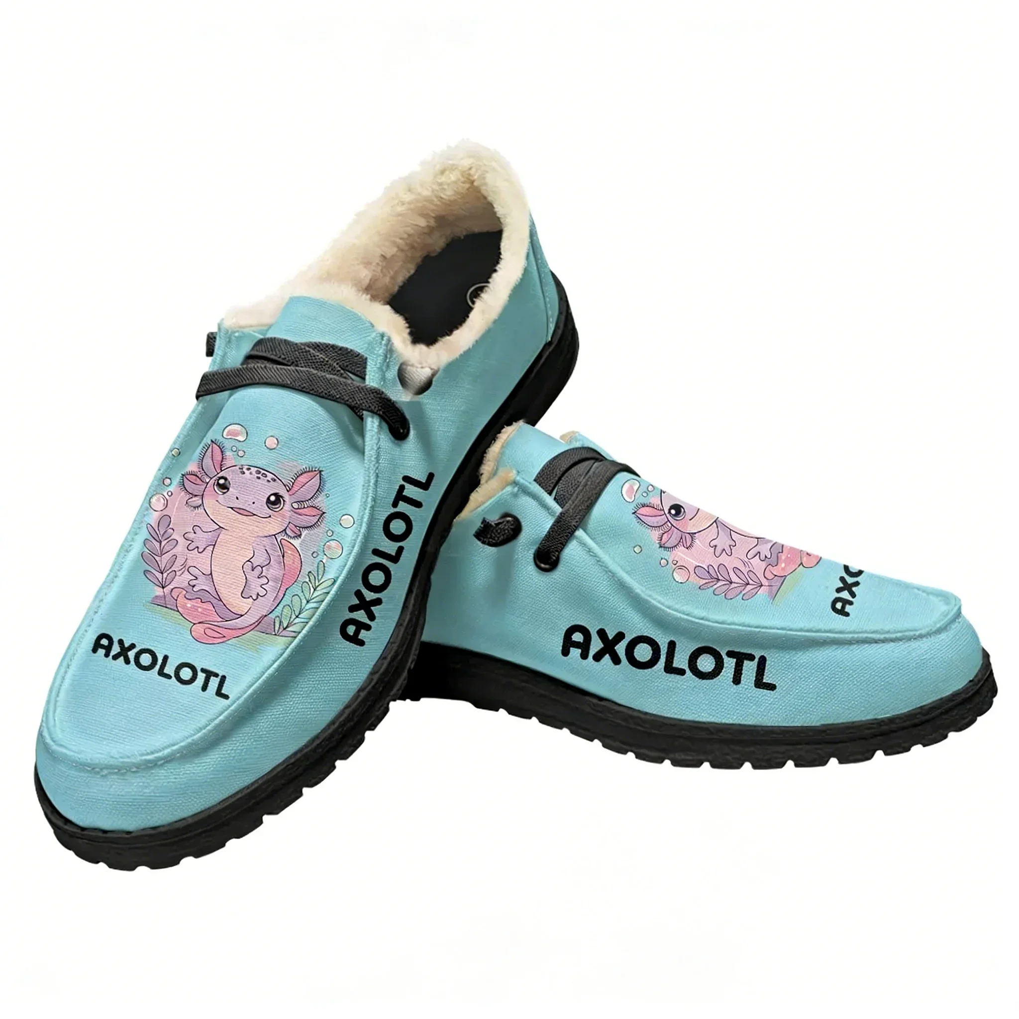 

Туфли на плоской подошве из бархата Axolotl, мужская и женская теплая обувь, легкая обувь для дома и улицы, модная обувь с индивидуальным принтом, обувь для пар на заказ