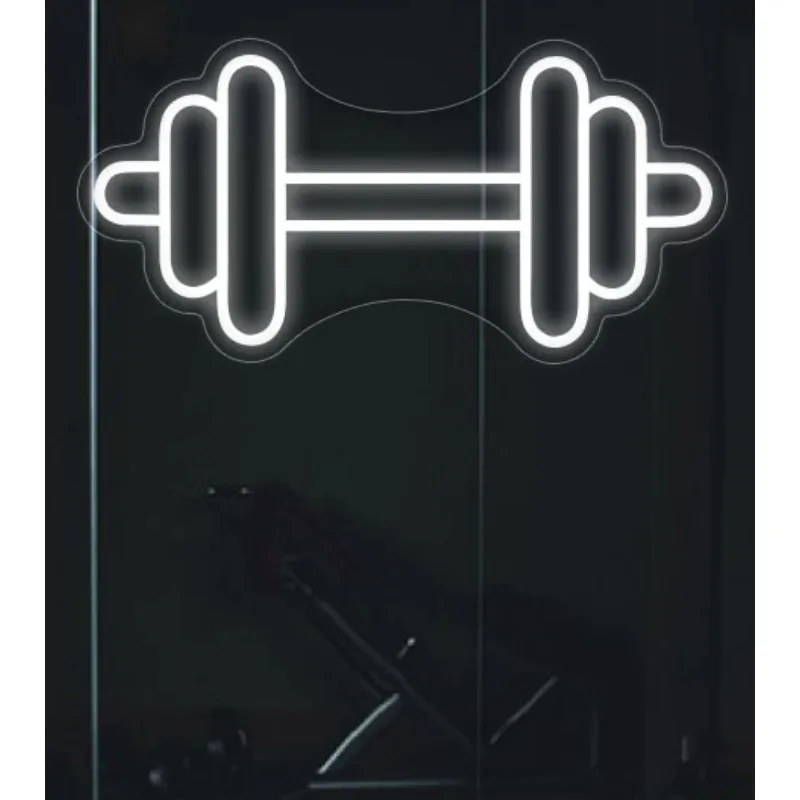 Imagem -04 - Ginásio Barbell Neon Sign Decoração do Clube de Saúde Conduziu Meninas Adolescentes Esportes Adolescentes Jogos de Sala Decoração do Quarto Usb 5v