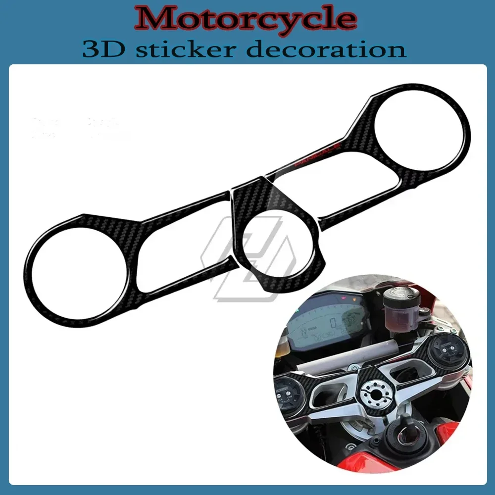 3D Carbon Fiber Triple Tree Yoke Cover Protector Tank Pad  For Ducati 1199 Panigale S 2012-2014 1299 2015-2018