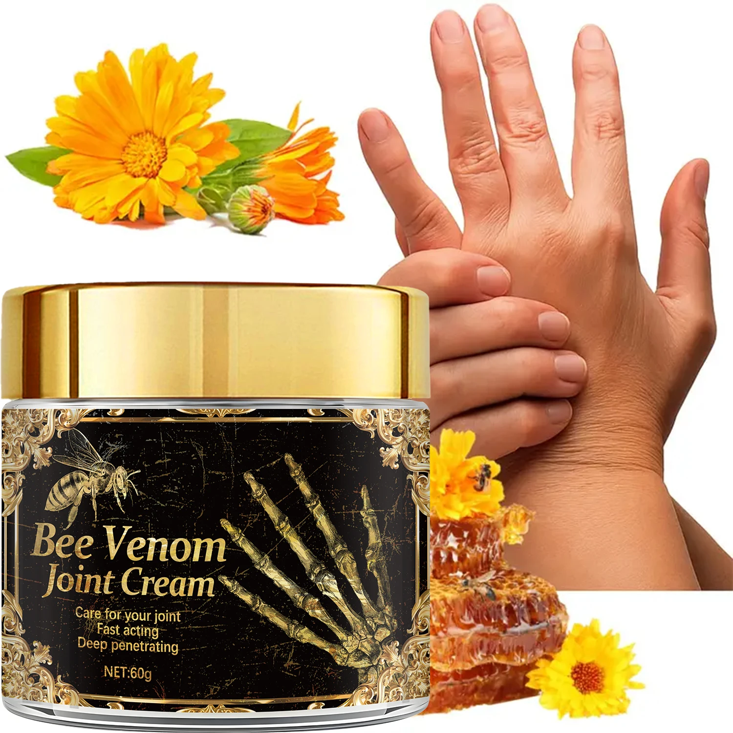 كريم مفاصل بسم النحل مع الريتينول وحمض الهيالورونيك - ترطيب عميق وعناية موجهة، يغذي وينعم البشرة للعناية في الخريف والشتاء #3