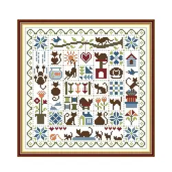 Winter Kitten cross stitch kit counted white18ct 14ct 11ct printed embroidery DIY handmade needlework craft tool decor