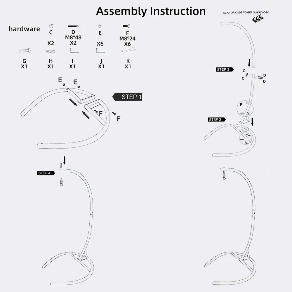 Support de chaise hamac pour intérieur et extérieur, capacité de poids de 330 filtres rapDuty, support de chaise hamac (support uniquement)