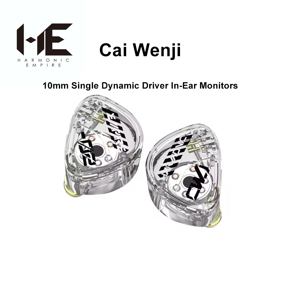 HE Cai Wenji Auriculares Intrauditivos de 10 mm con un Solo Controlador Dinámico