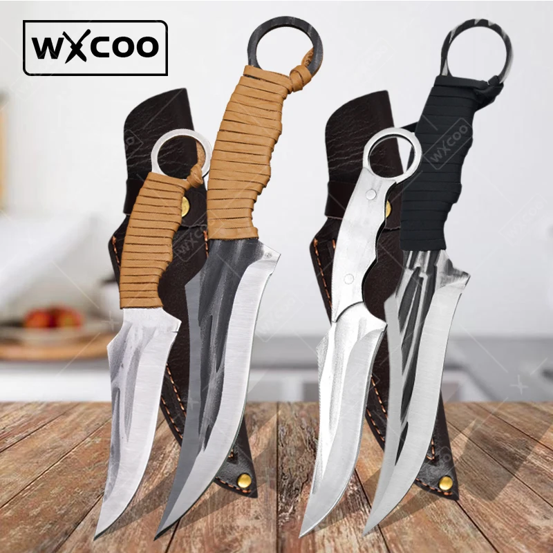 

Stainless Steel Kitchen Knife Set Forged Kitchen Double Knife High Carbon Steel Meat Cleaver Fruit Peeler Kitchen Cooking Knives