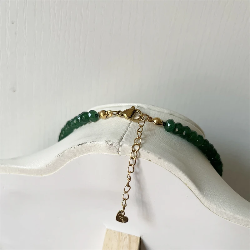 5*8MM Faceted Coffee Brown Jade Necklace Cut Vintage Natural Stone Jewelry Elegant Exquisite Bead Chain Choker Collier