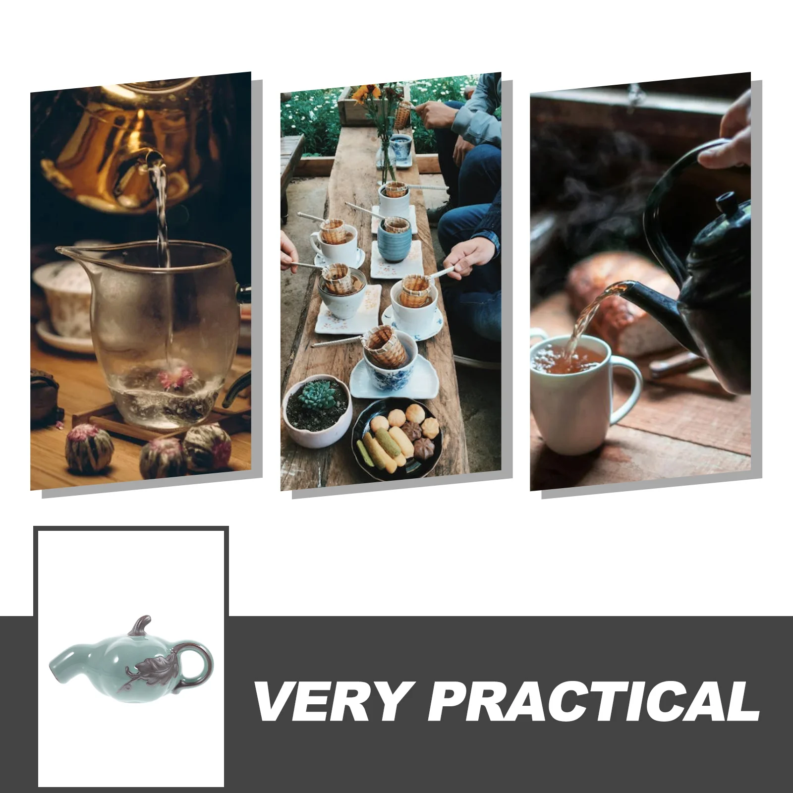 

1Set Ceramic Floating Teapot Fountain Invisible Flowing Water Tabletop Decoration Desktop Ornament Home Office Decor