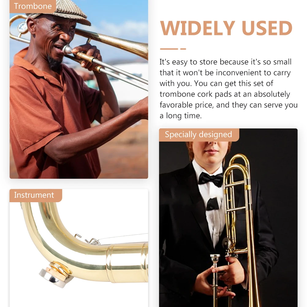 

5Pcs Trombone Cork Pads Corrosion Resistant Water Keys Cork Replacement Musical Instrument Repair Parts Professional Set