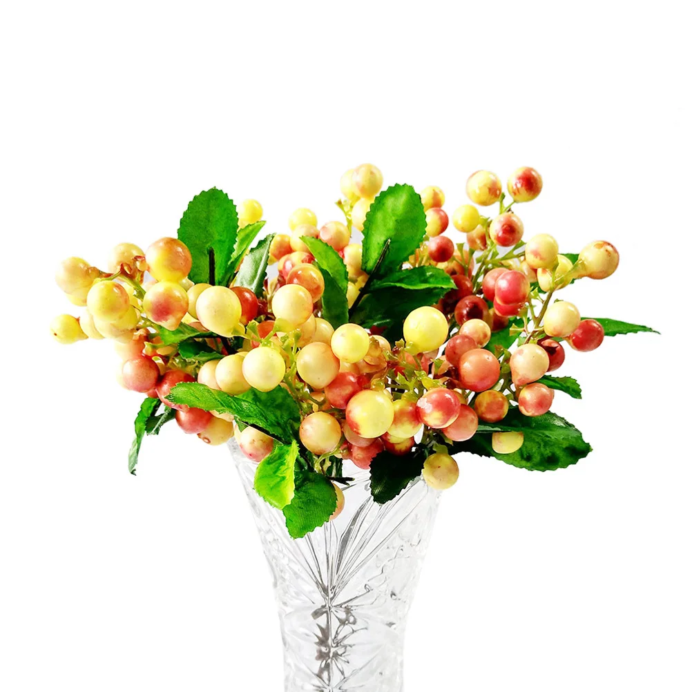 

Artificial Lifelike Berries Sunset Yellow Realistic Fake Mini Berries Decorative Fruit Plants for Christmas Party Kindergarten